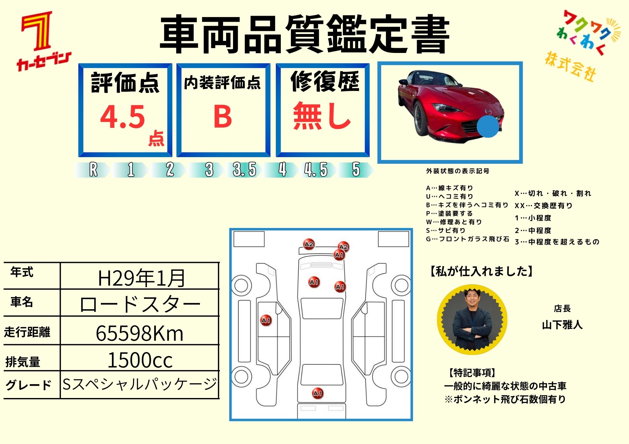 評価書1（4.5点／修復歴なし）