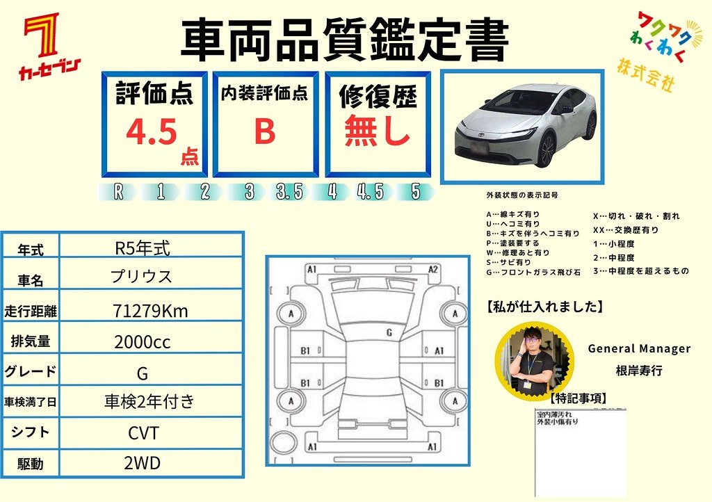評価書 4.0点 修復歴無 1枚目
