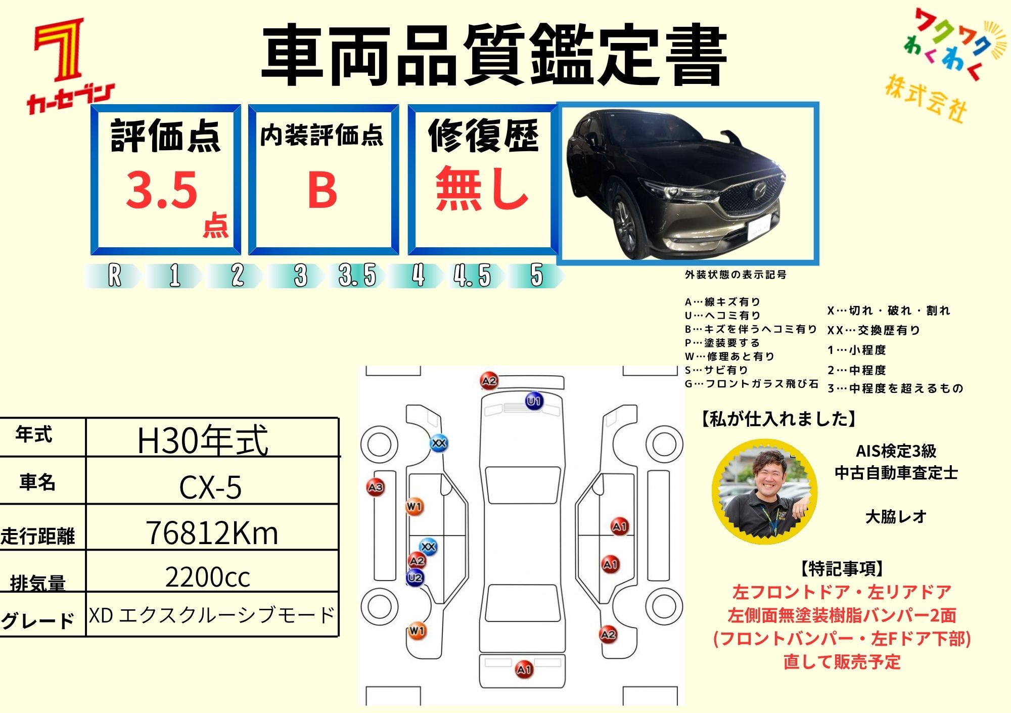 評価書（4.0点／修復歴無）