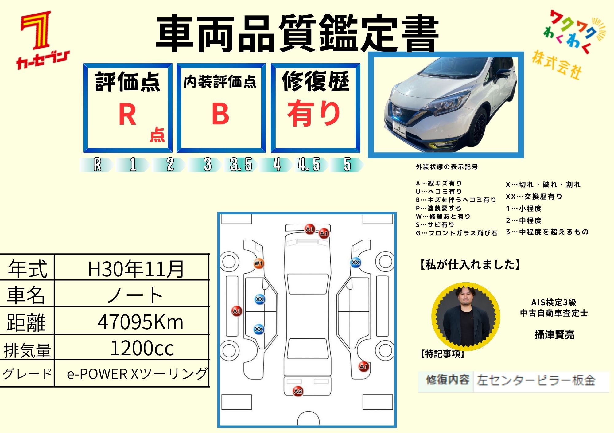 評価書（R点・修復歴あり）