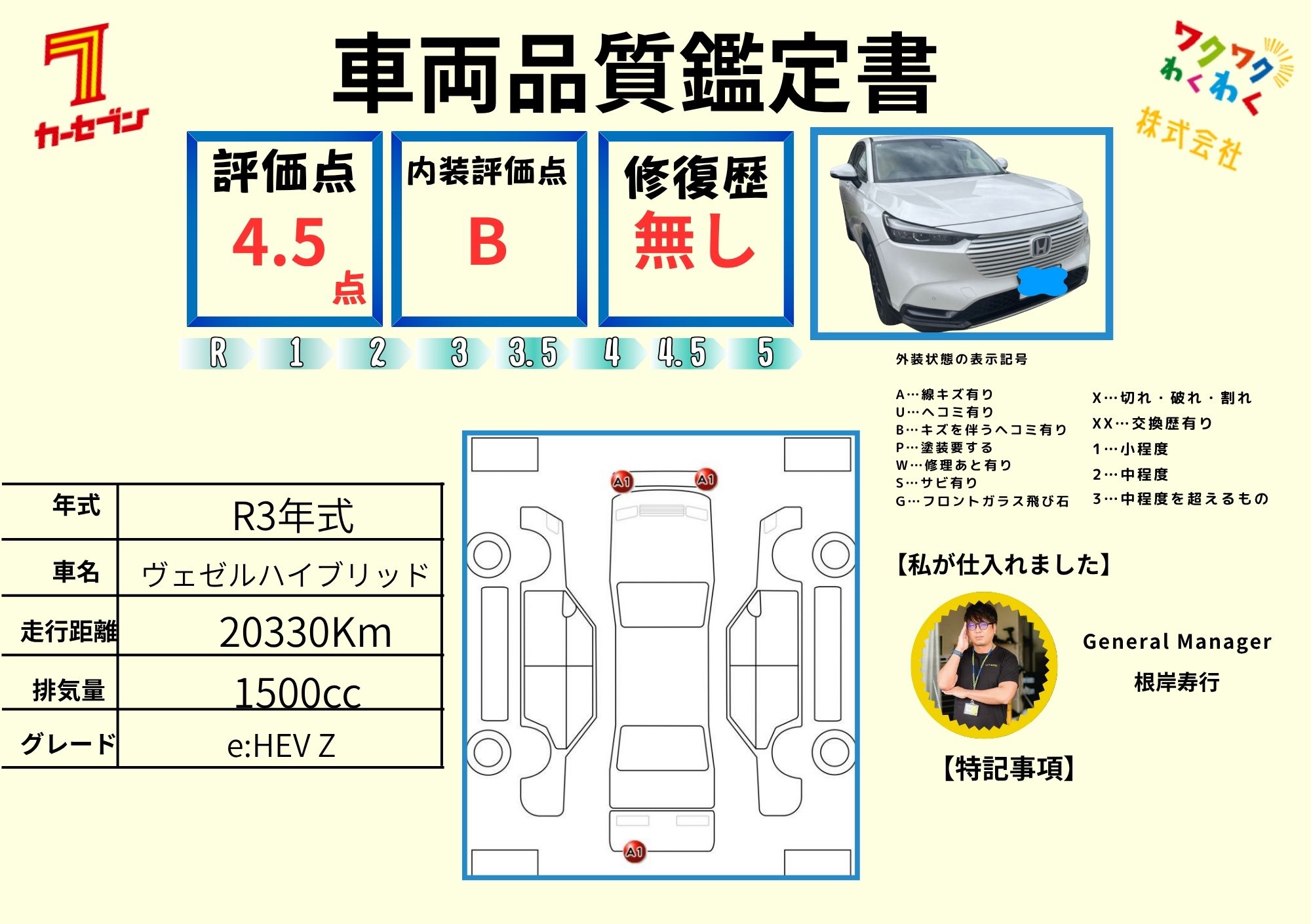 評価書1（4.5点・修復歴無）