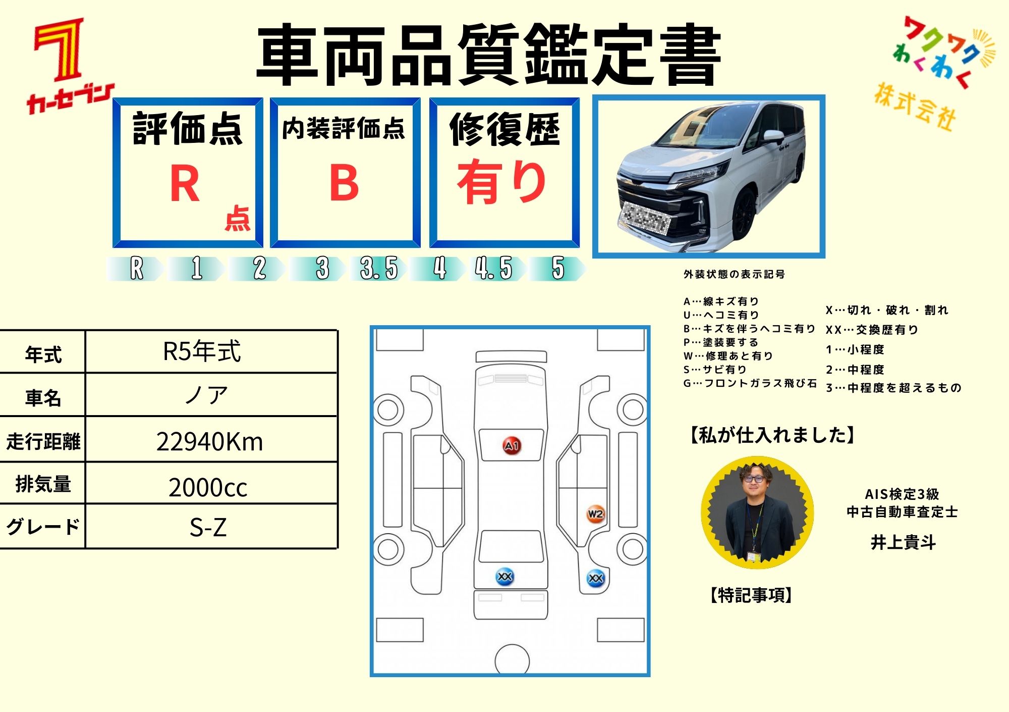 評価4.5点 修復歴なし