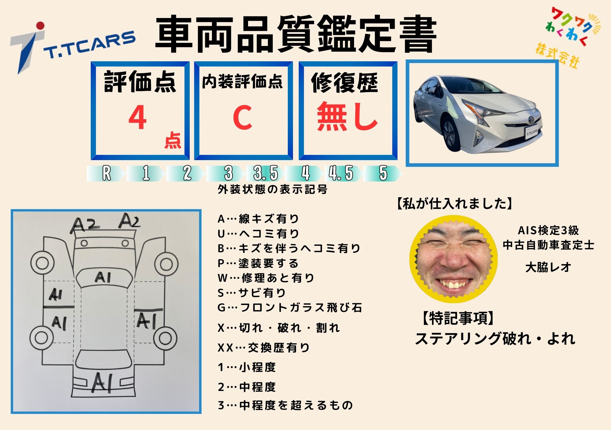 評価書 4点 修復歴なし（1/3）