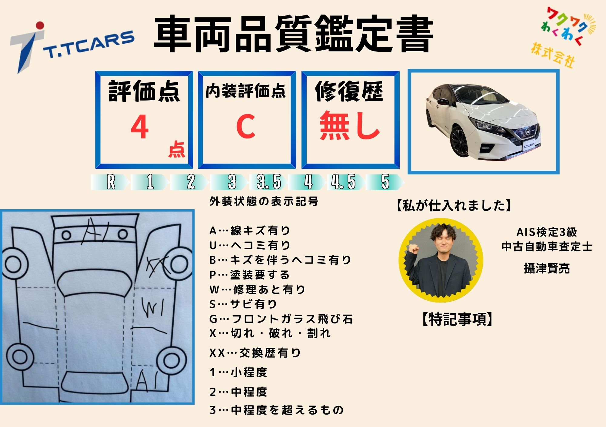 評価書 4.0点 修復歴なし 1枚目