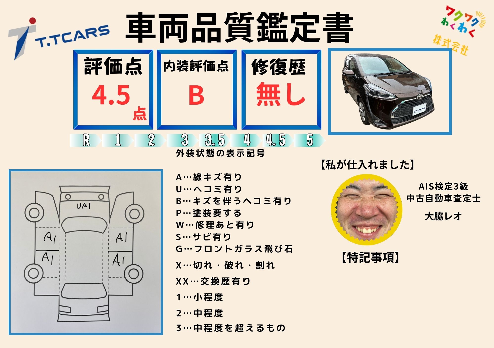 評価書 4点 修復歴なし 1