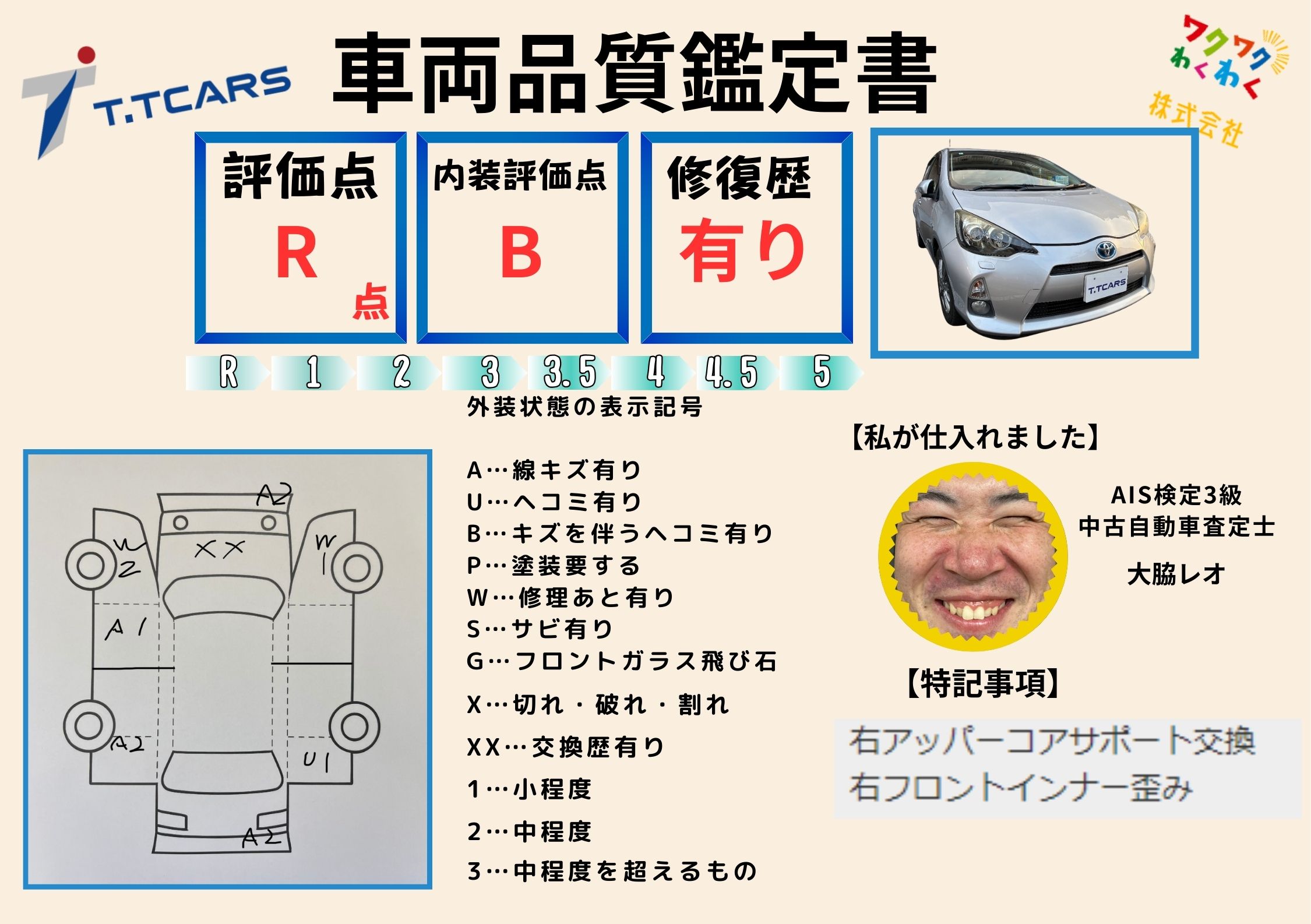 評価書 R点 修復歴有り